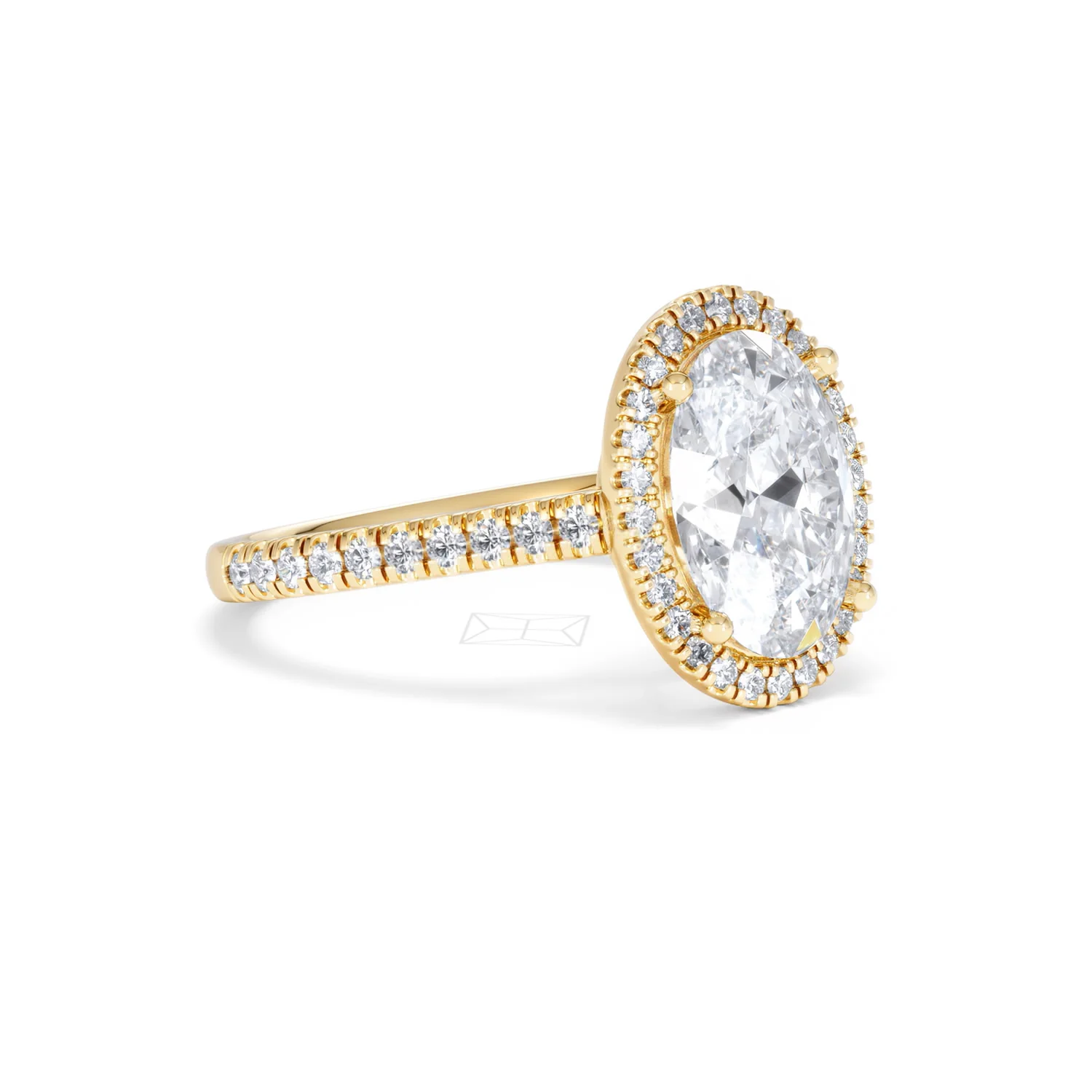 Georgina 3.50ct Lab Diamond Oval Cut Engagement Ring in 18K Yellow Gold G/VS1 - Image 17