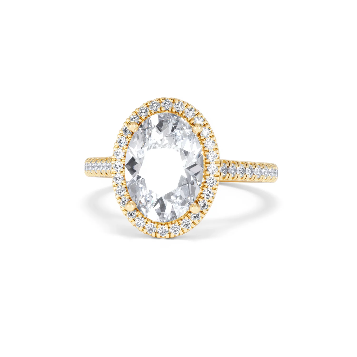 Georgina 3.50ct Lab Diamond Oval Cut Engagement Ring in 18K Yellow Gold G/VS1 - Image 86