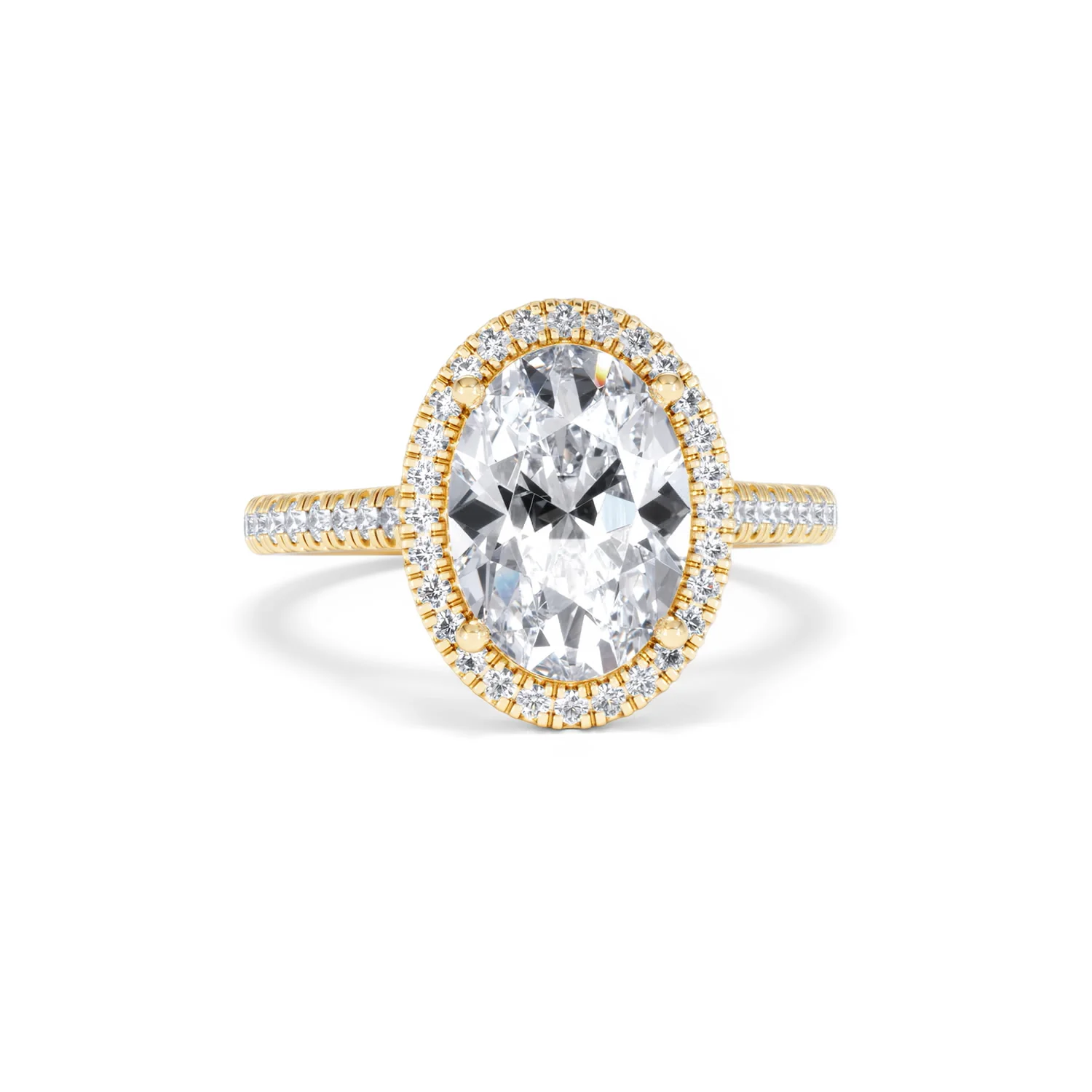 Georgina 3.50ct Lab Diamond Oval Cut Engagement Ring in 18K Yellow Gold G/VS1 - Image 9