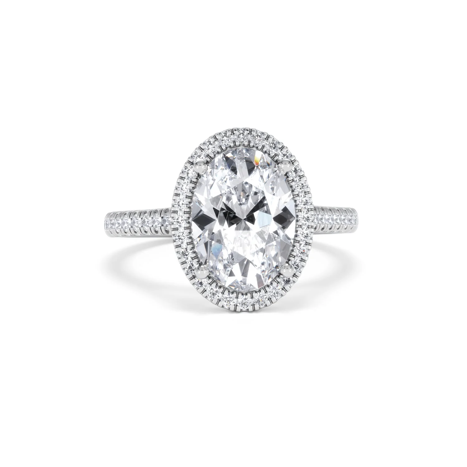 Georgina 3.50ct Lab Diamond Oval Cut Engagement Ring in Platinum G/VS1 - Image 10