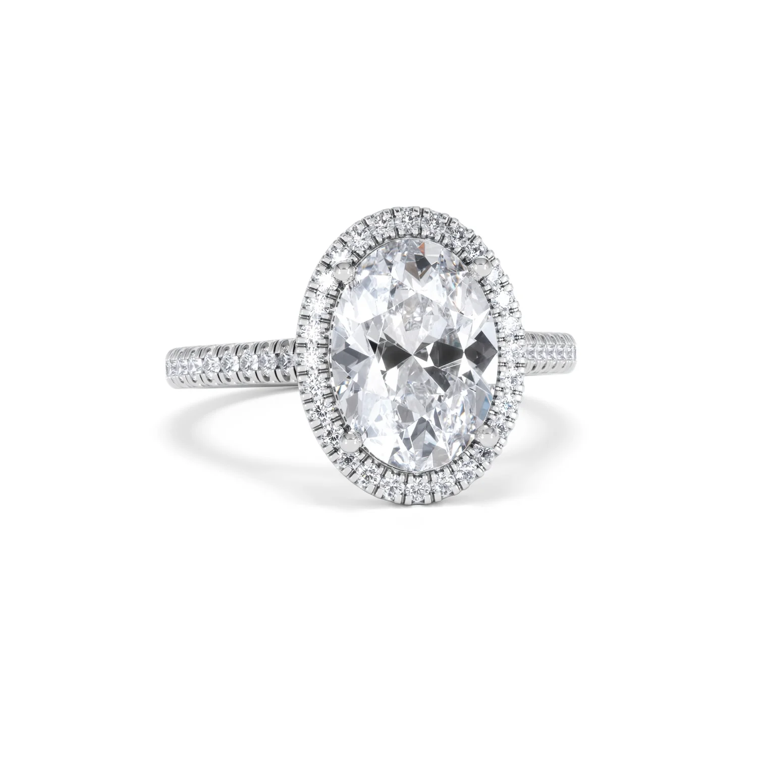 Georgina 3.50ct Lab Diamond Oval Cut Engagement Ring in Platinum G/VS1 - Image 11