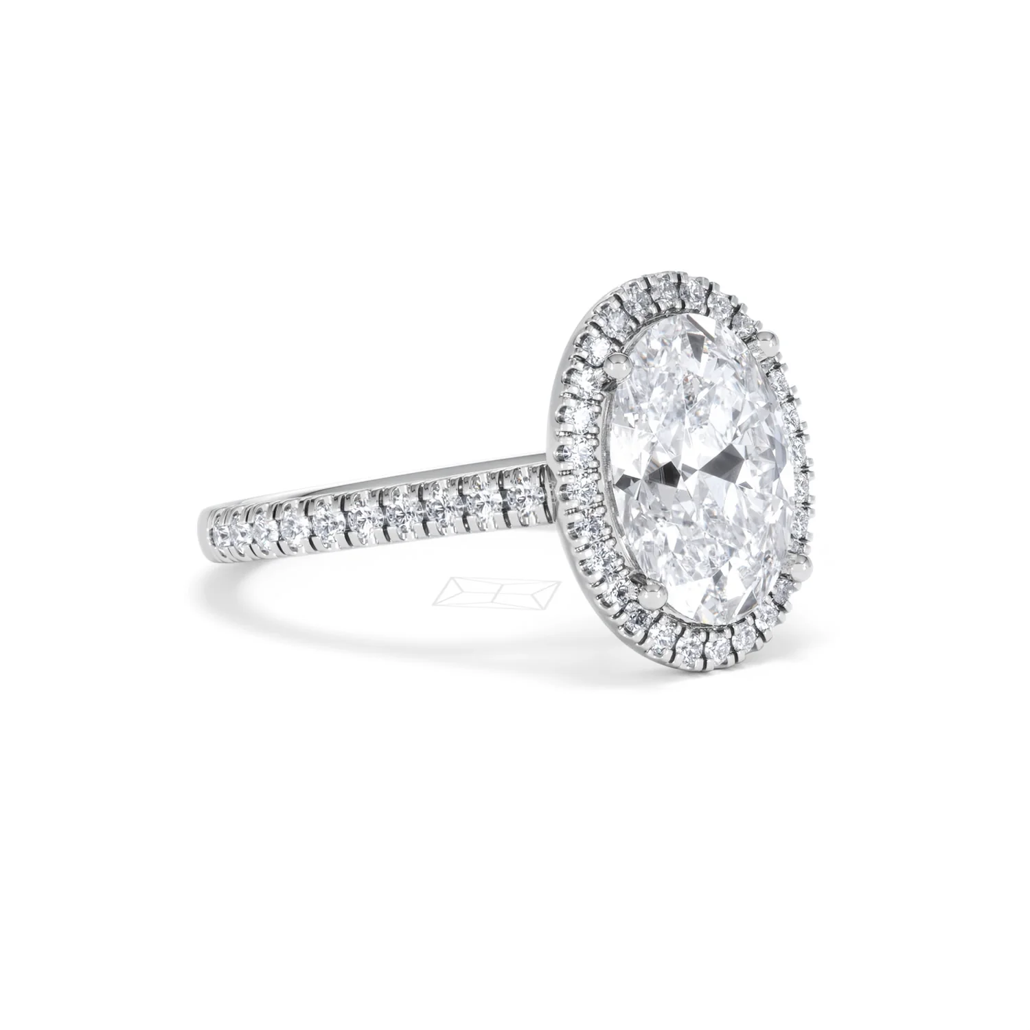 Georgina 3.50ct Lab Diamond Oval Cut Engagement Ring in Platinum G/VS1 - Image 17