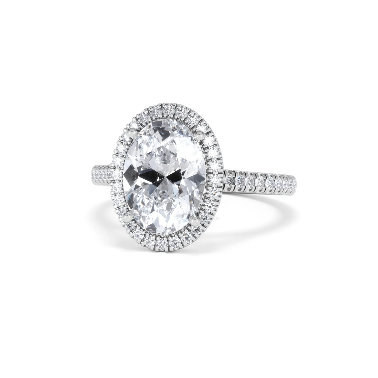 Georgina 3.50ct Lab Diamond Oval Cut Engagement Ring in Platinum G/VS1 - Image 86