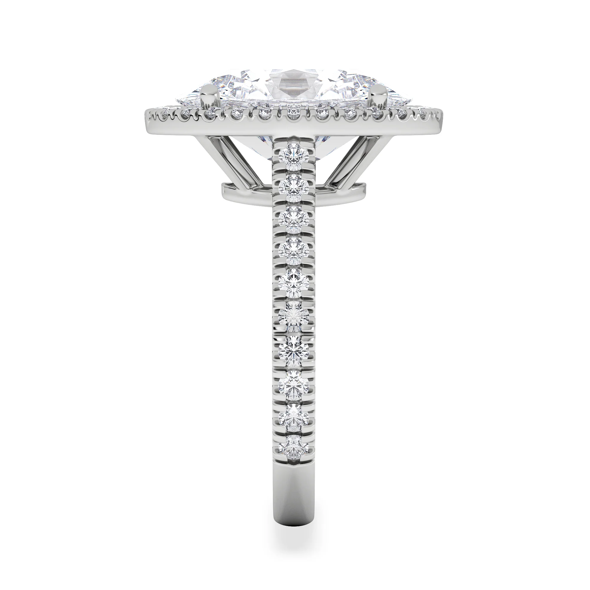 Georgina 5.70ct Lab Diamond Oval Cut Engagement Ring in 18K White Gold G/VS1 - Image 5