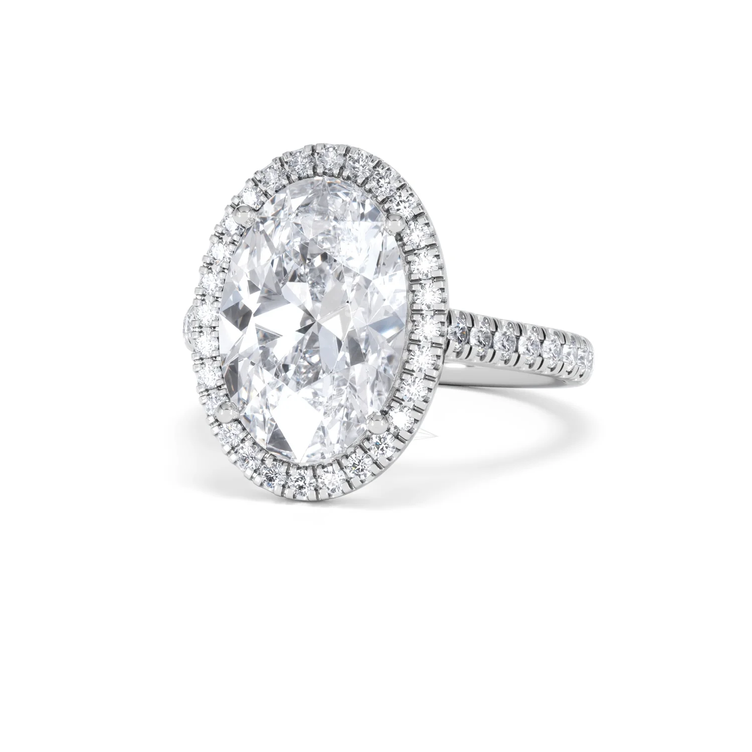Georgina 5.70ct Lab Diamond Oval Cut Engagement Ring in 18K White Gold G/VS1 - Image 85