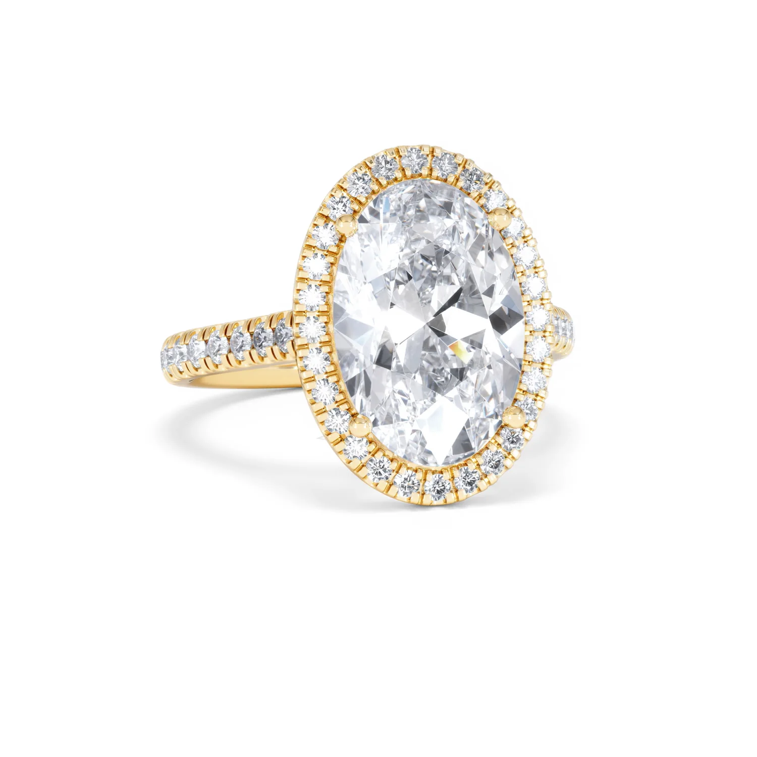 Georgina 5.70ct Lab Diamond Oval Cut Engagement Ring in 18K Yellow Gold G/VS1 - Image 13