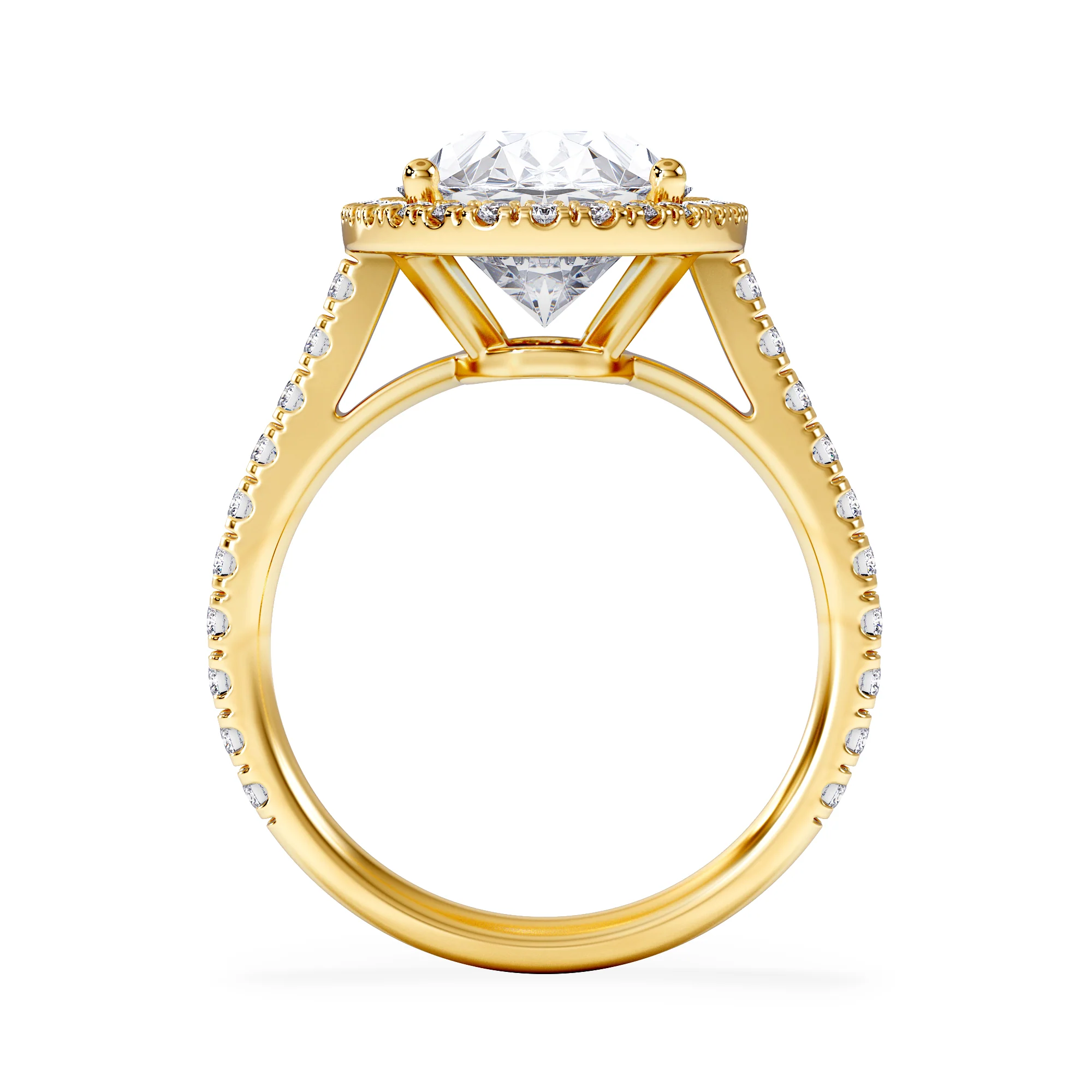 Georgina 5.70ct Lab Diamond Oval Cut Engagement Ring in 18K Yellow Gold G/VS1 - Image 3