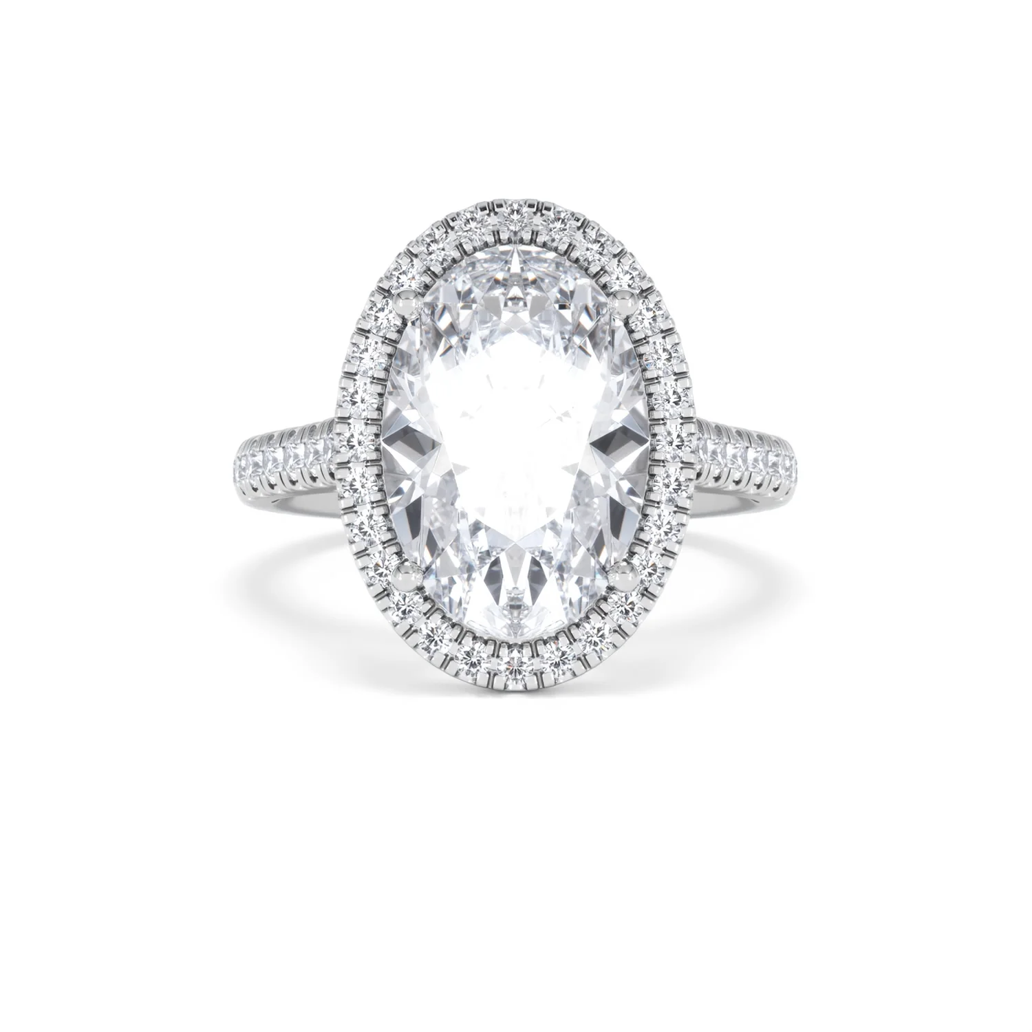 Georgina 5.70ct Lab Diamond Oval Cut Engagement Ring in Platinum G/VS1 - Image 9