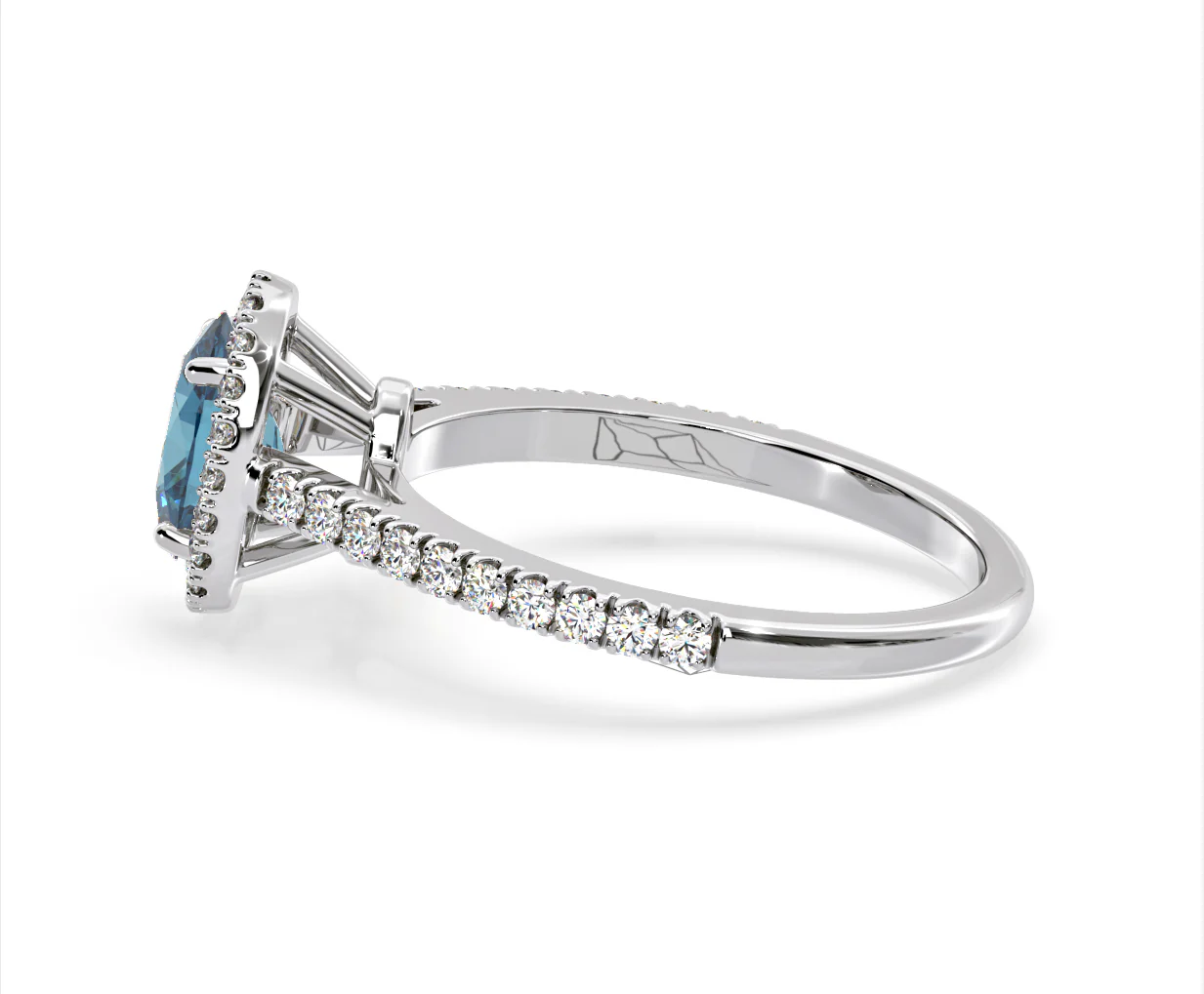 Georgina Blue Lab Diamond Oval Halo 1.60ct Ring in Platinum - Elara Collection - Image 28
