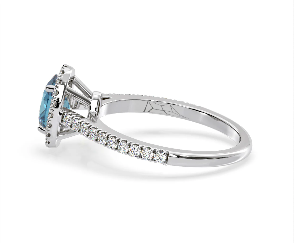 Georgina Blue Lab Diamond Oval Halo 1.60ct Ring in Platinum - Elara Collection - Image 29
