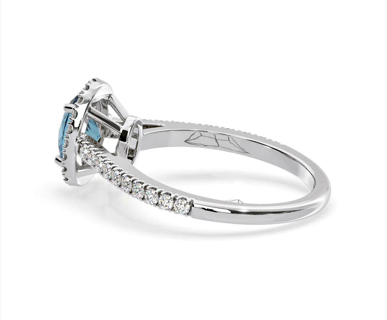 Georgina Blue Lab Diamond Oval Halo 1.60ct Ring in Platinum - Elara Collection - Image 32