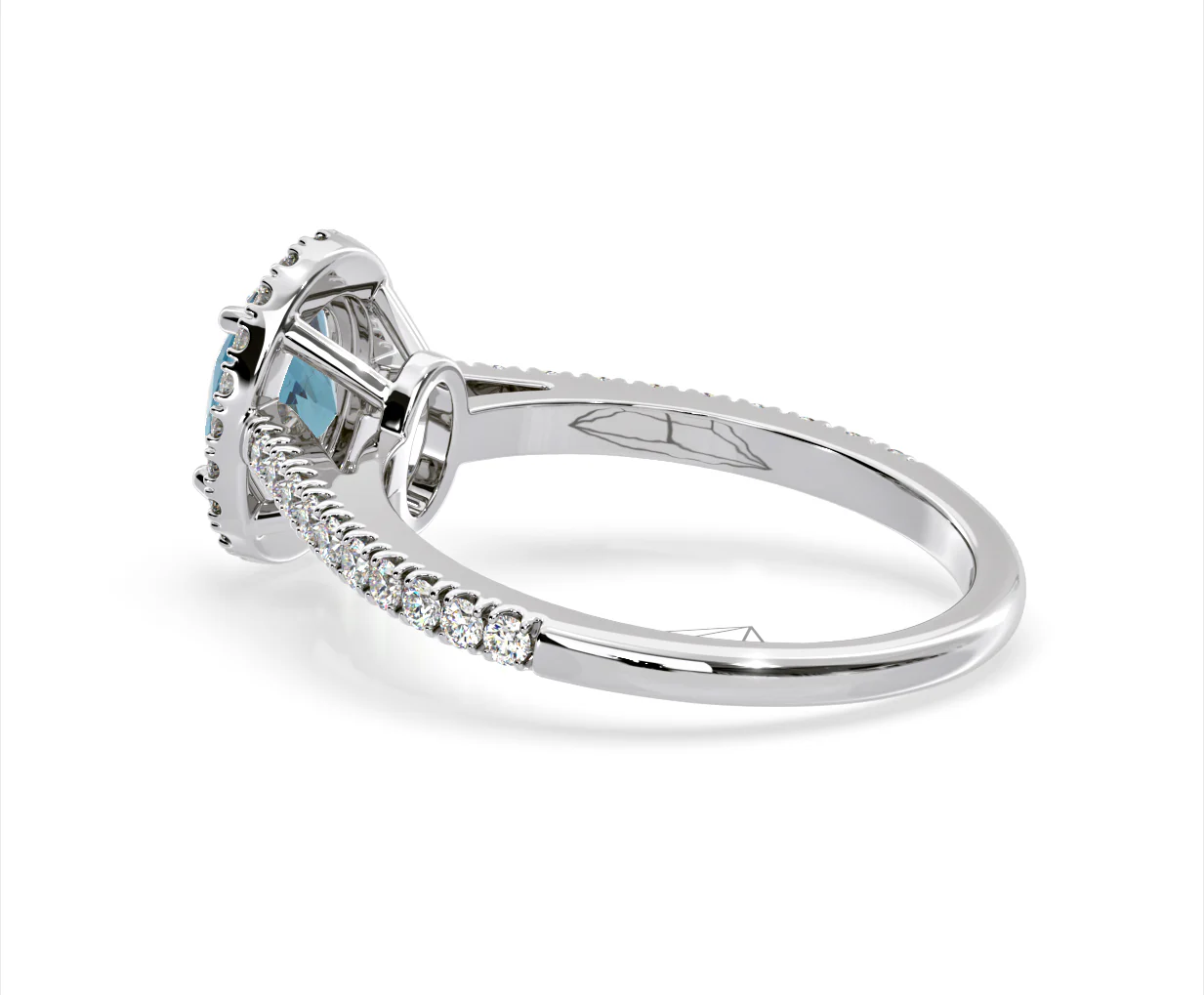 Georgina Blue Lab Diamond Oval Halo 1.60ct Ring in Platinum - Elara Collection - Image 34