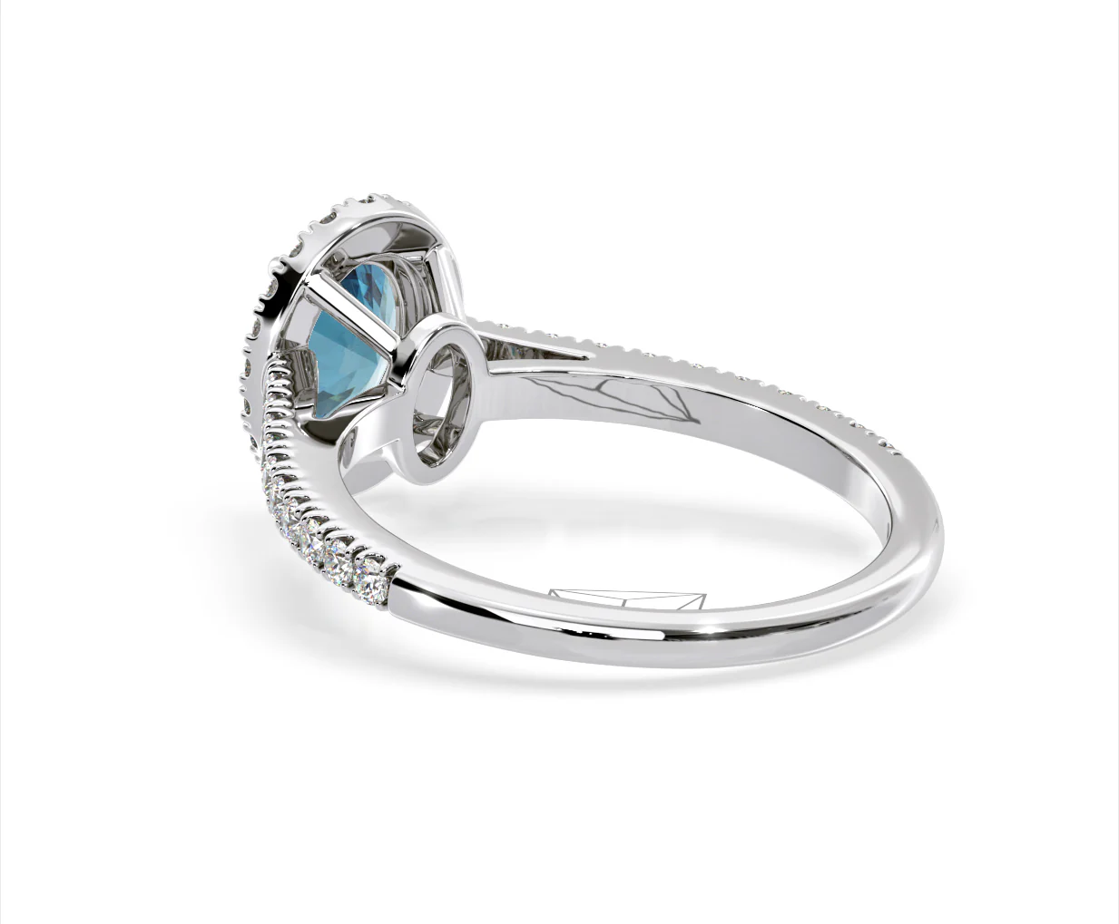 Georgina Blue Lab Diamond Oval Halo 1.60ct Ring in Platinum - Elara Collection - Image 38
