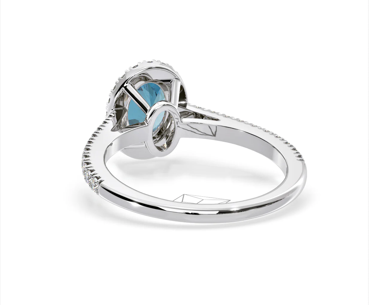 Georgina Blue Lab Diamond Oval Halo 1.60ct Ring in Platinum - Elara Collection - Image 42