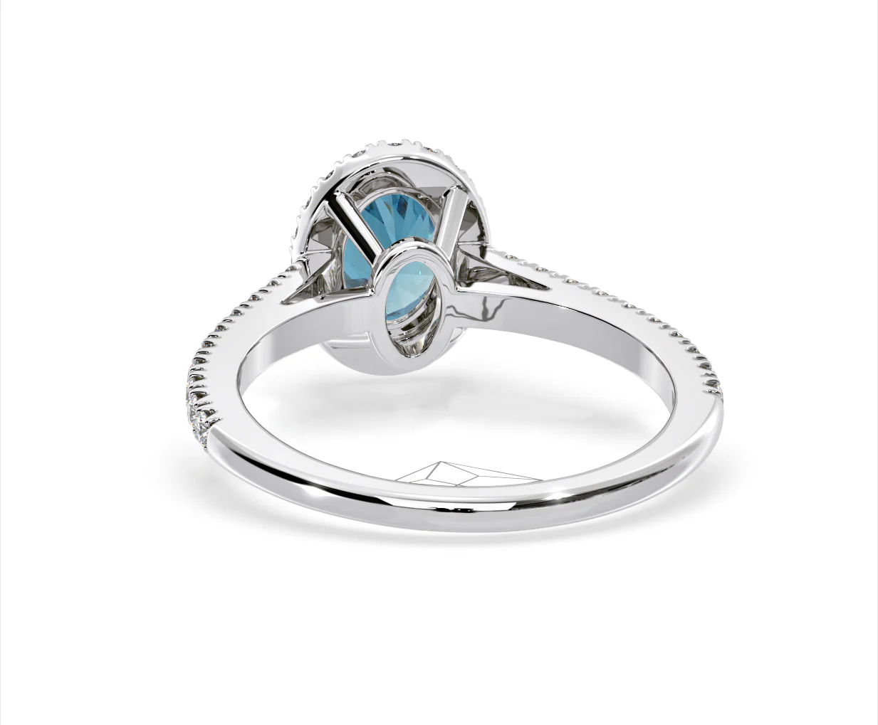 Georgina Blue Lab Diamond Oval Halo 1.60ct Ring in Platinum - Elara Collection - Image 44