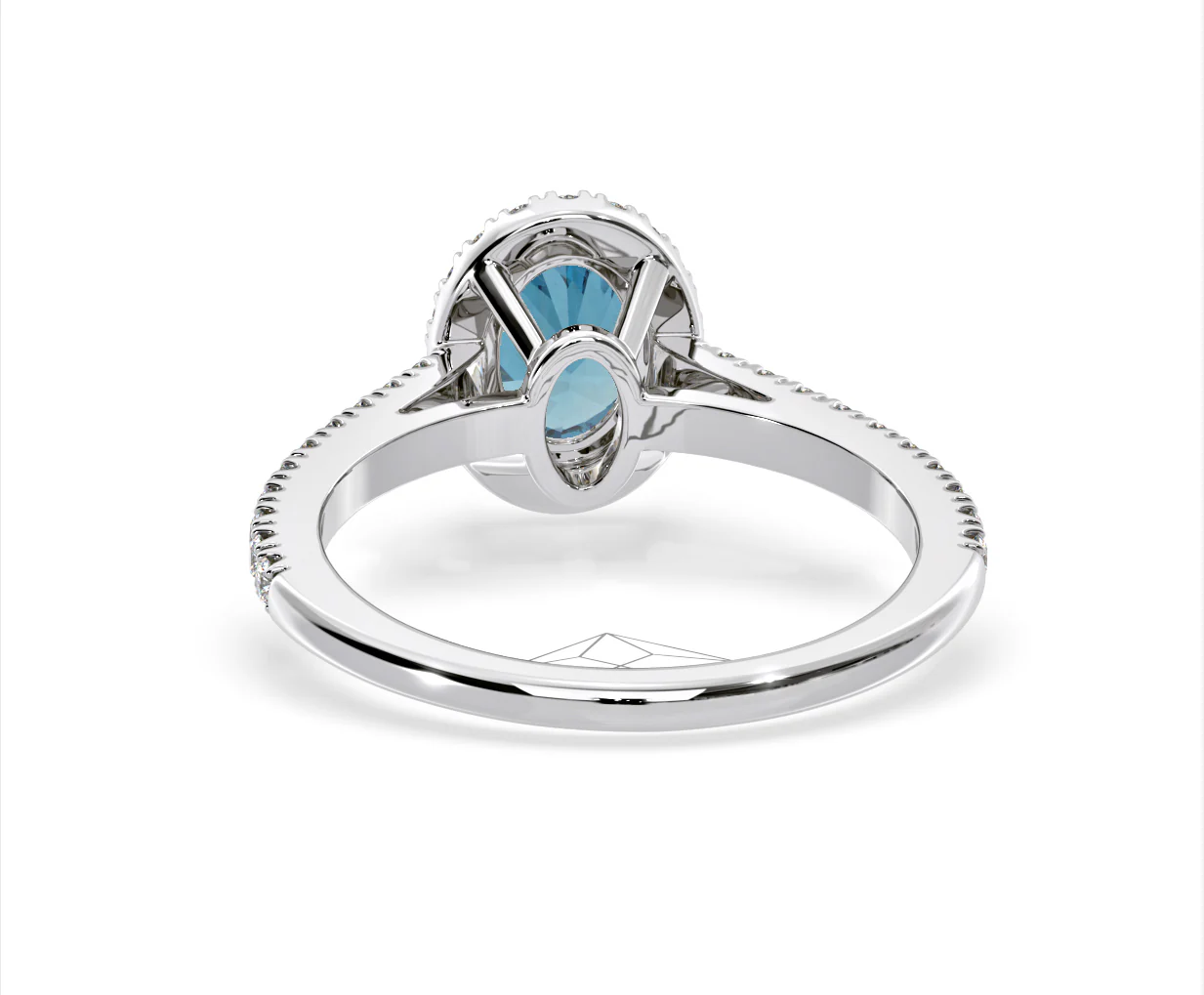 Georgina Blue Lab Diamond Oval Halo 1.60ct Ring in Platinum - Elara Collection - Image 45