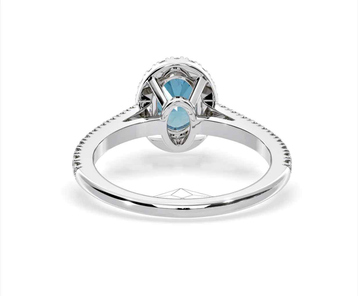 Georgina Blue Lab Diamond Oval Halo 1.60ct Ring in Platinum - Elara Collection - Image 46