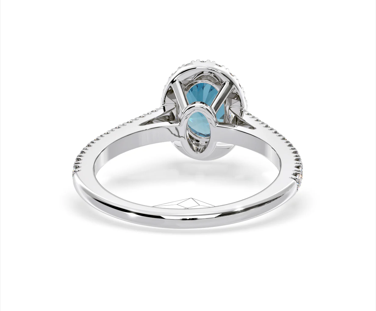 Georgina Blue Lab Diamond Oval Halo 1.60ct Ring in Platinum - Elara Collection - Image 48
