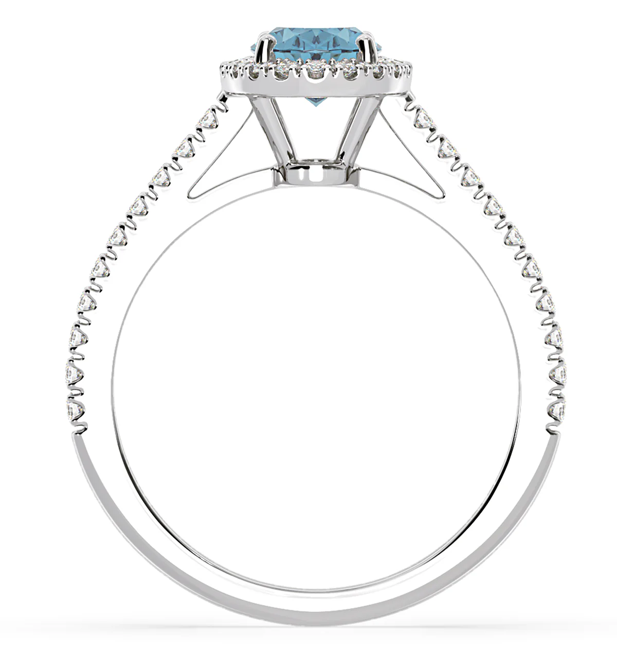 Georgina Blue Lab Diamond Oval Halo 1.60ct Ring in Platinum - Elara Collection - Image 5
