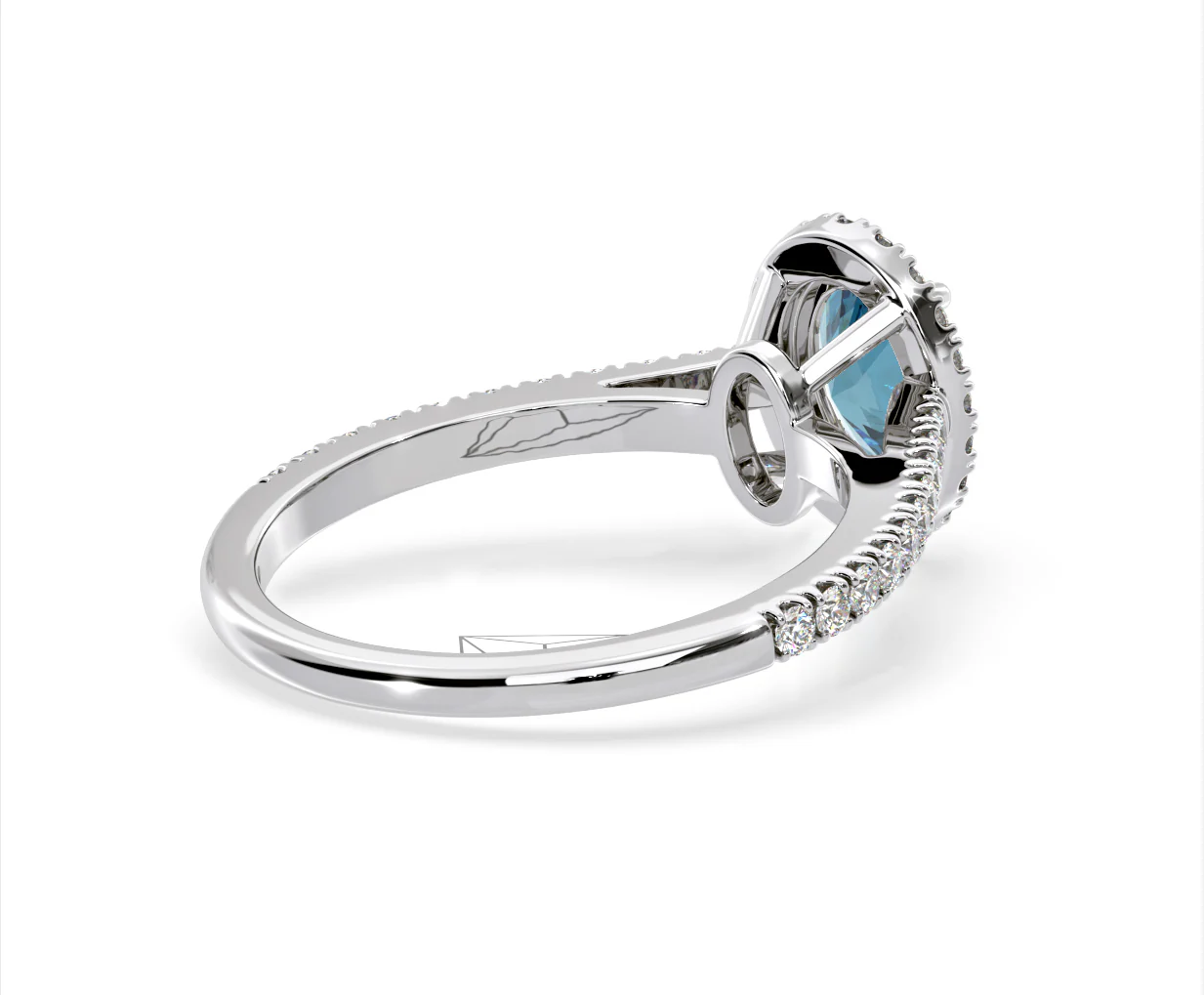 Georgina Blue Lab Diamond Oval Halo 1.60ct Ring in Platinum - Elara Collection - Image 56