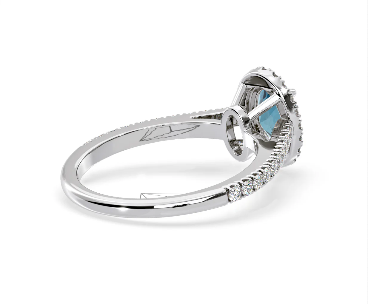 Georgina Blue Lab Diamond Oval Halo 1.60ct Ring in Platinum - Elara Collection - Image 57