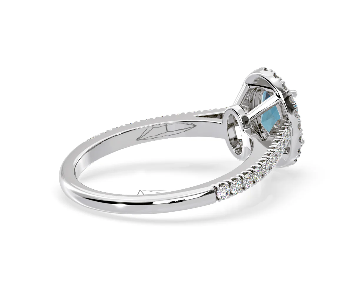 Georgina Blue Lab Diamond Oval Halo 1.60ct Ring in Platinum - Elara Collection - Image 58