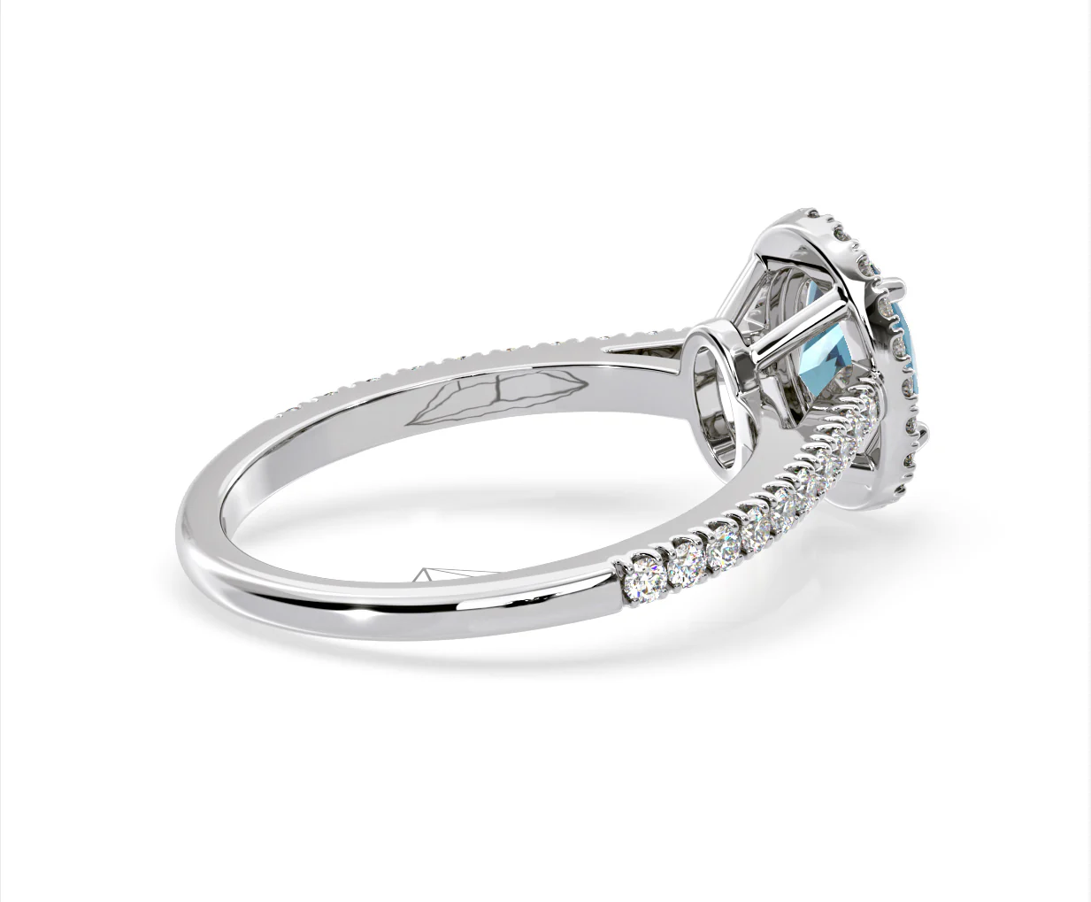 Georgina Blue Lab Diamond Oval Halo 1.60ct Ring in Platinum - Elara Collection - Image 59