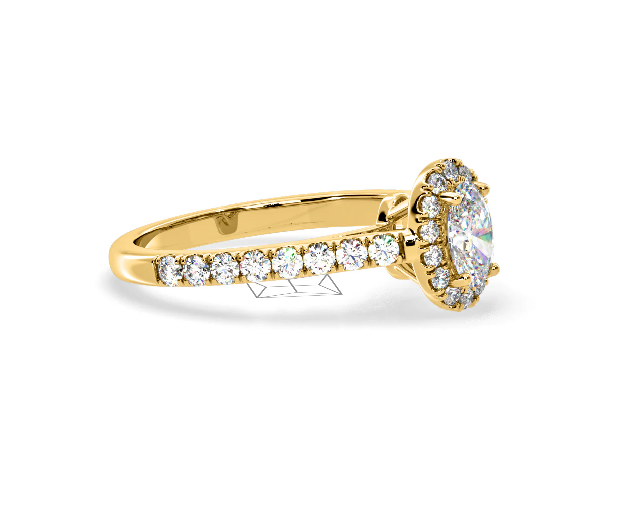Georgina GIA Oval Diamond Halo Engagement Ring 18K Gold 1.30ct G/Vs2 - Image 155