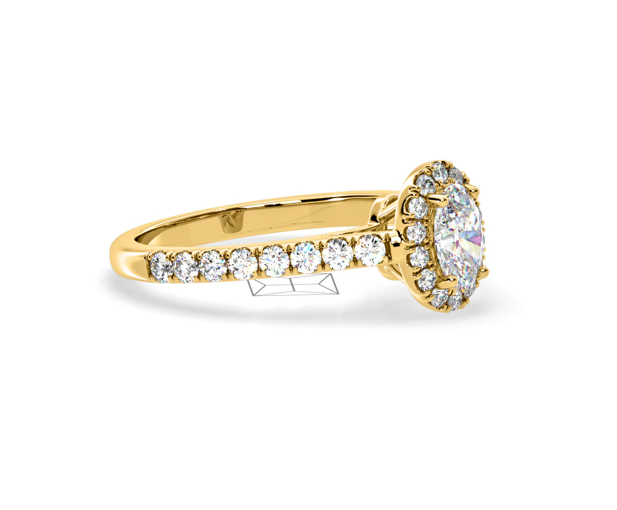 Georgina GIA Oval Diamond Halo Engagement Ring 18K Gold 1.30ct G/Vs2 - Image 156