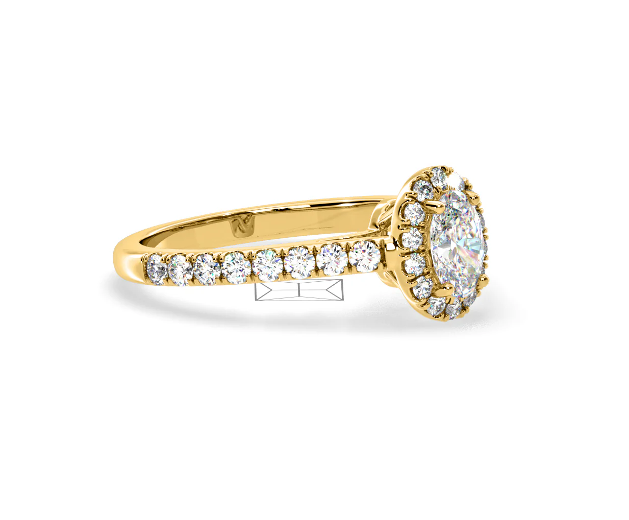 Georgina GIA Oval Diamond Halo Engagement Ring 18K Gold 1.30ct G/Vs2 - Image 157