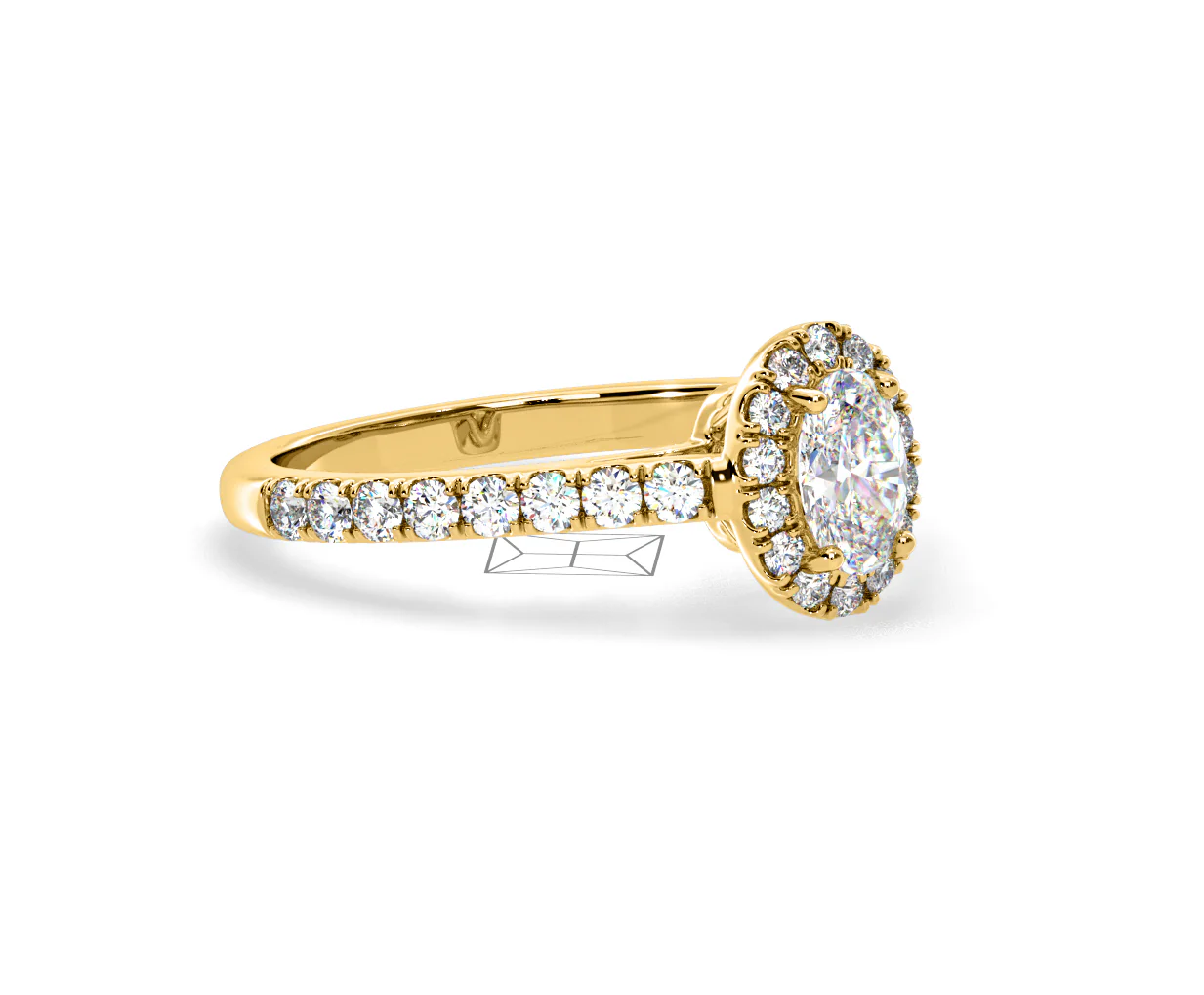 Georgina GIA Oval Diamond Halo Engagement Ring 18K Gold 1.30ct G/Vs2 - Image 158