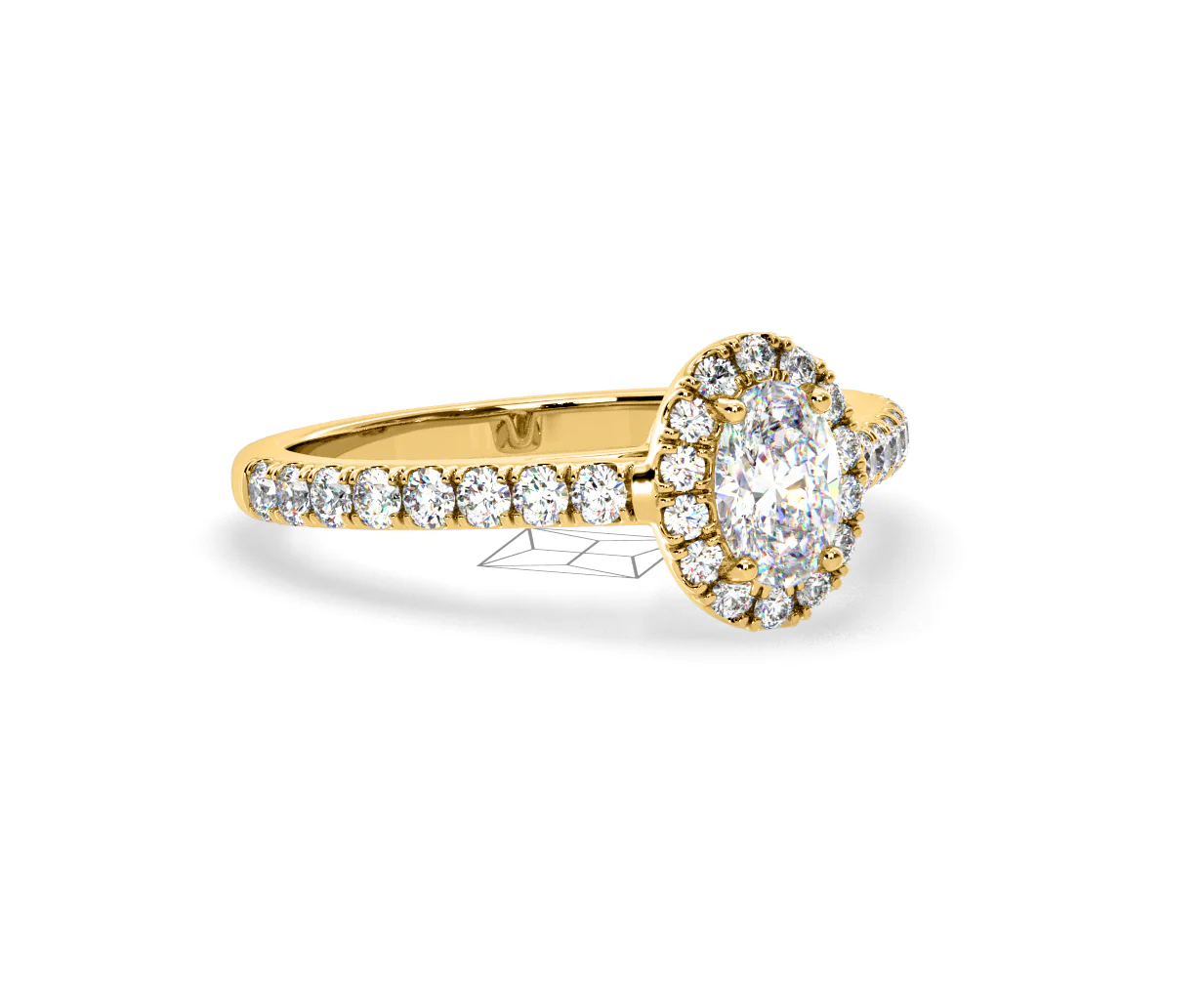 Georgina GIA Oval Diamond Halo Engagement Ring 18K Gold 1.30ct G/Vs2 - Image 161