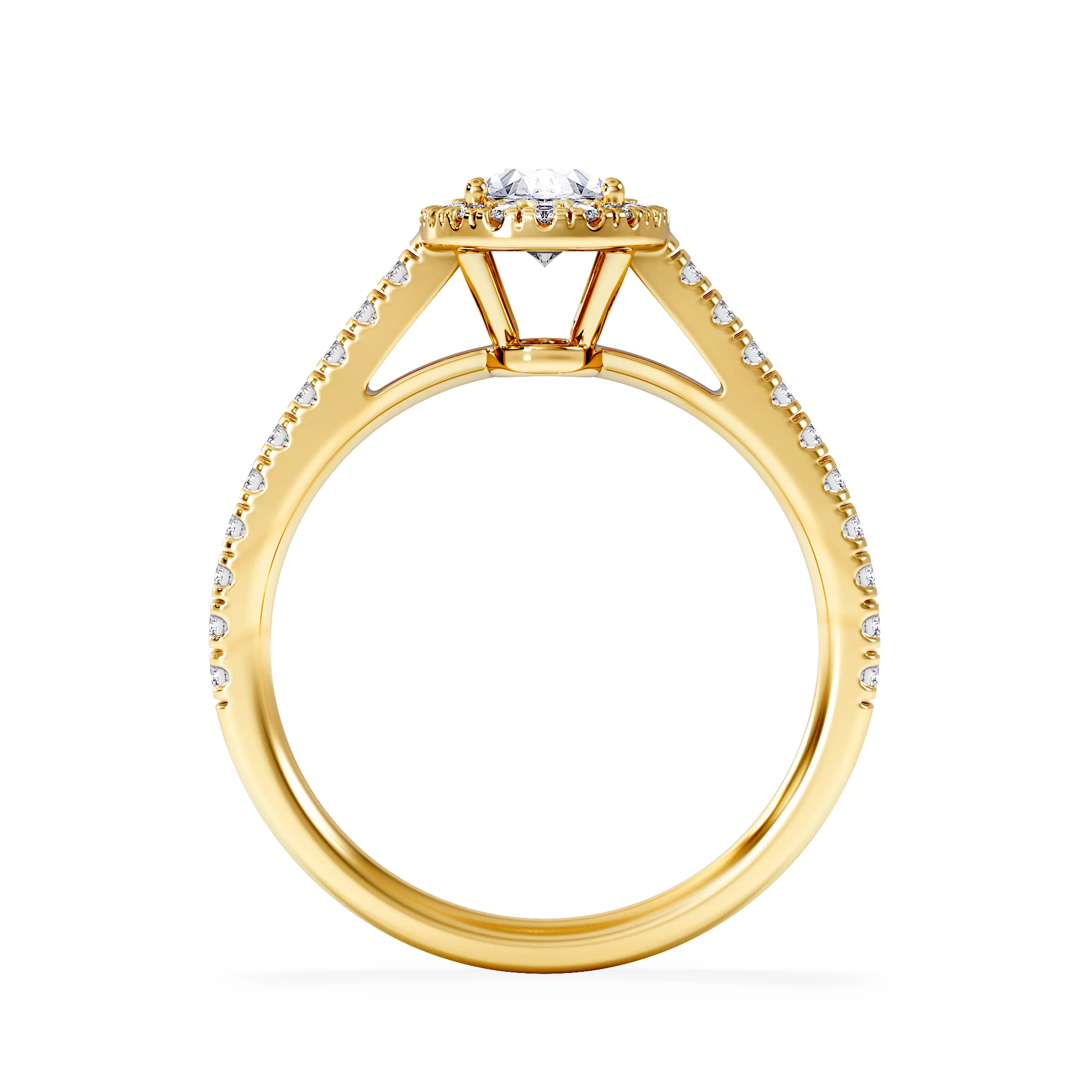Georgina GIA Oval Diamond Halo Engagement Ring 18K Gold 1.30ct G/Vs2 - Image 3
