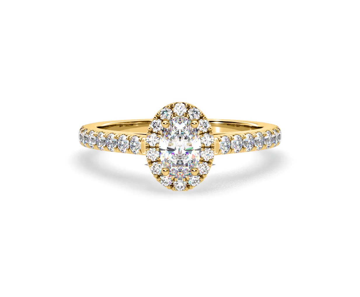 Georgina GIA Oval Diamond Halo Engagement Ring 18K Gold 1.30ct G/Vs2 - Image 88