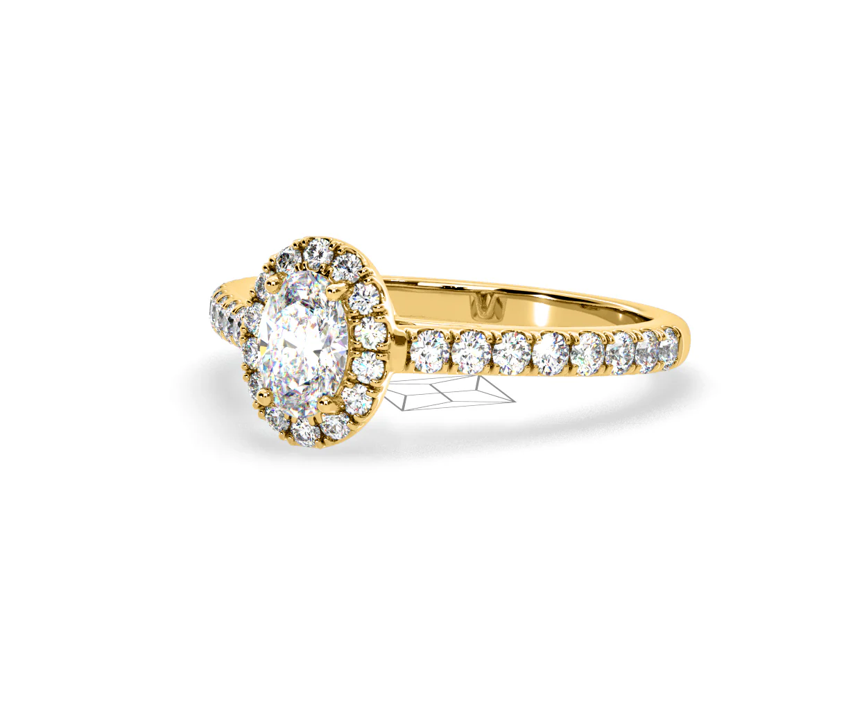 Georgina GIA Oval Diamond Halo Engagement Ring 18K Gold 1.30ct G/Vs2 - Image 94