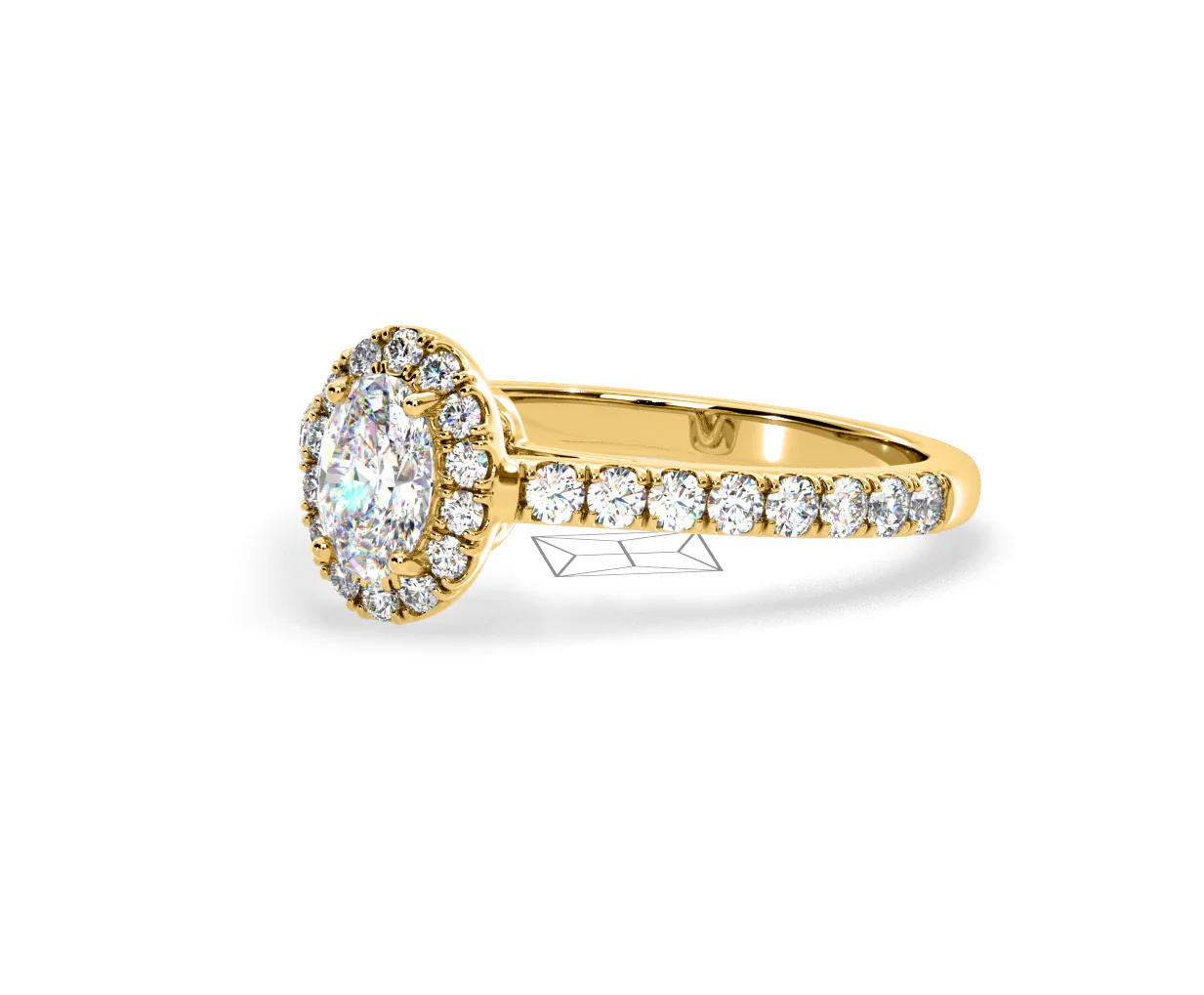Georgina GIA Oval Diamond Halo Engagement Ring 18K Gold 1.30ct G/Vs2 - Image 96