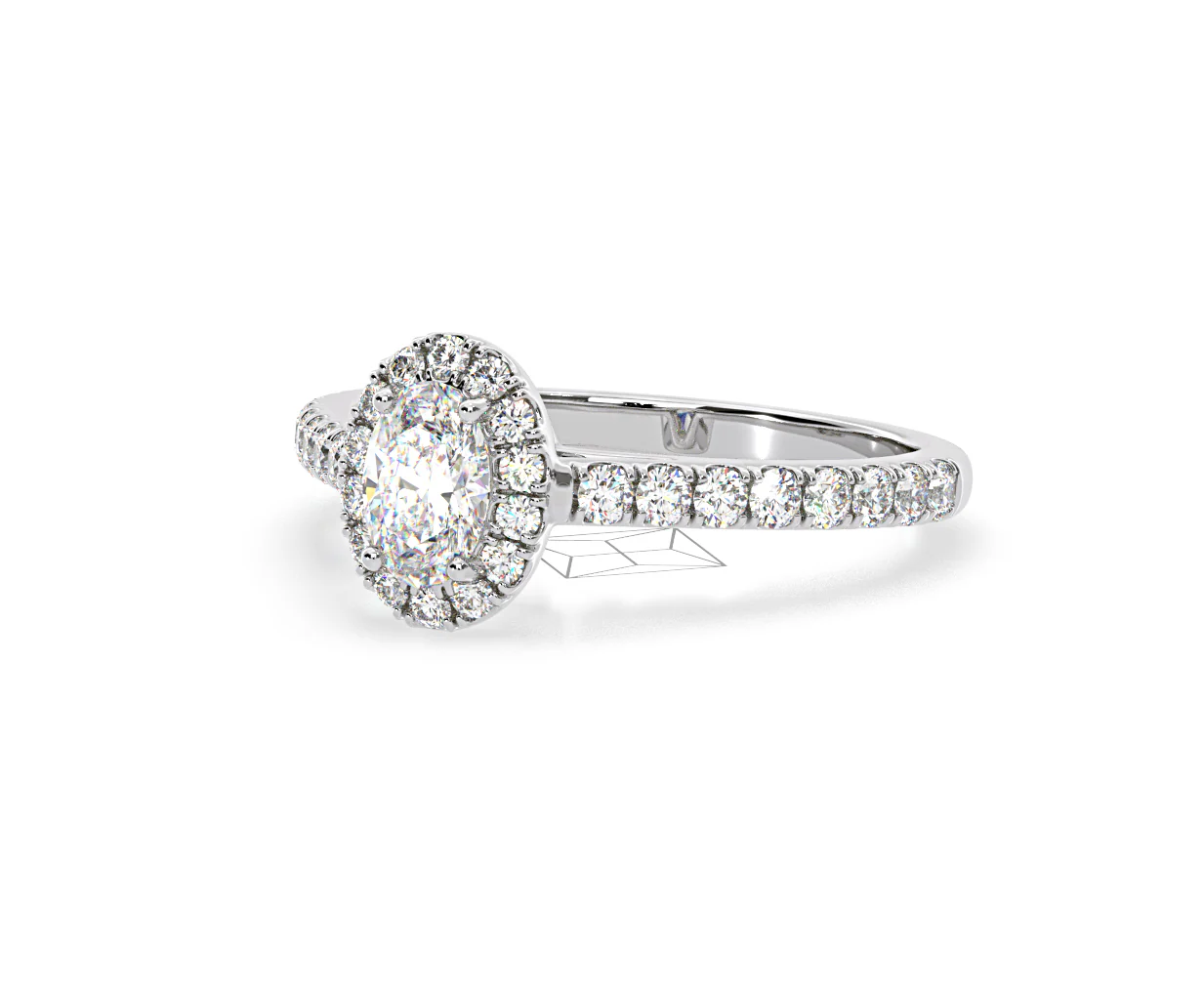Georgina GIA Oval Diamond Halo Engagement Ring 18KW Gold 1.30ct G/Vs1 - Image 15