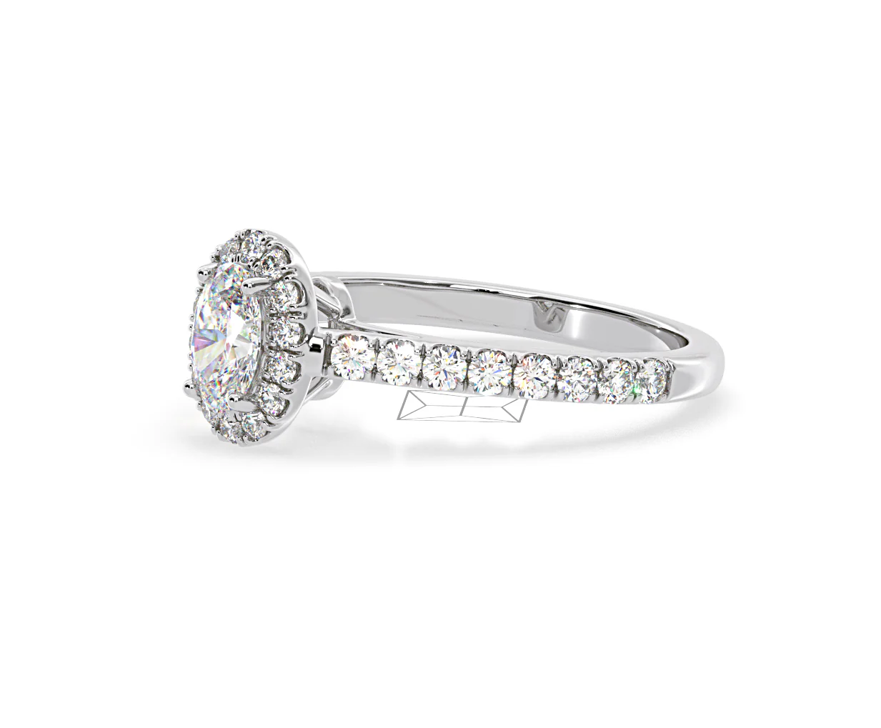 Georgina GIA Oval Diamond Halo Engagement Ring 18KW Gold 1.30ct G/Vs1 - Image 20