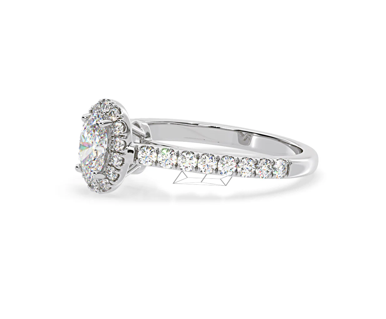 Georgina GIA Oval Diamond Halo Engagement Ring 18KW Gold 1.30ct G/Vs1 - Image 21