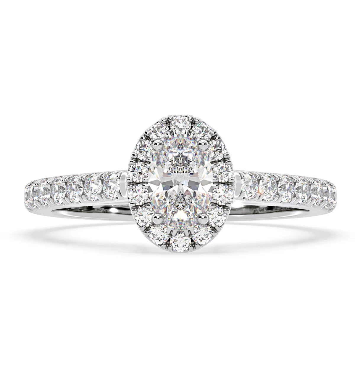 Georgina GIA Oval Diamond Halo Engagement Ring 18KW Gold 1.30ct G/Vs1 - Image 3
