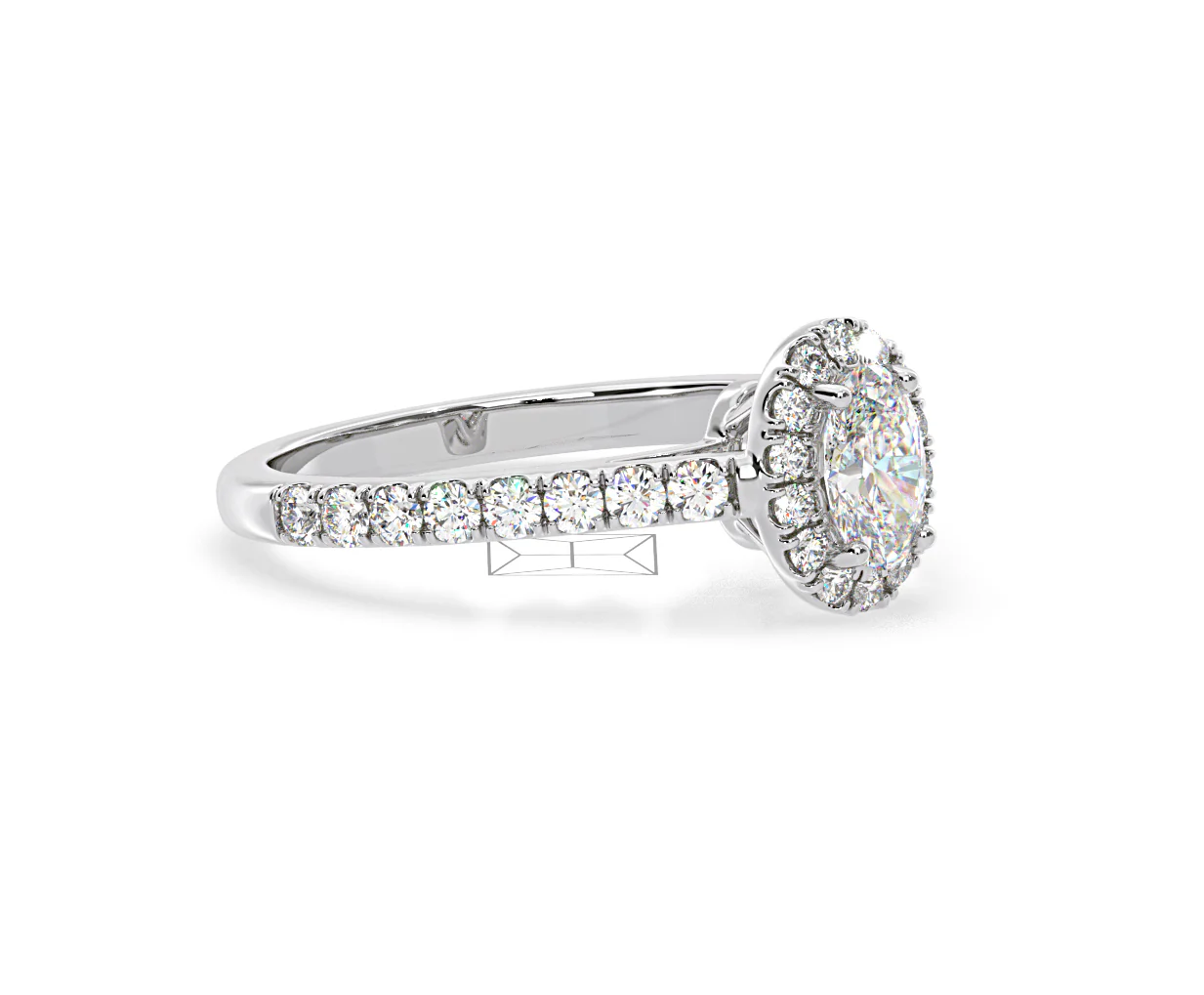 Georgina GIA Oval Diamond Halo Engagement Ring 18KW Gold 1.30ct G/Vs1 - Image 78