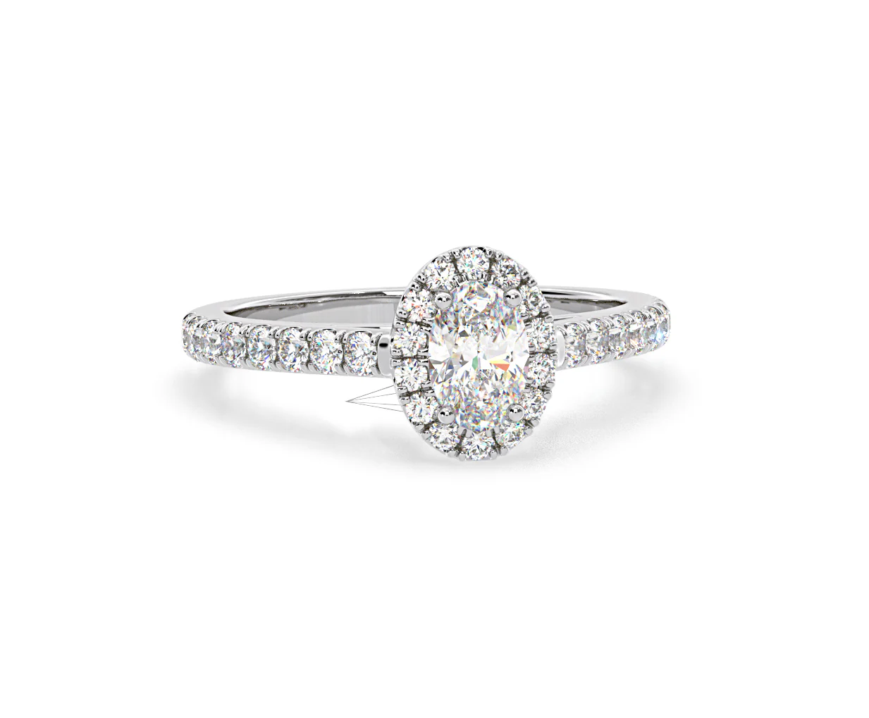 Georgina GIA Oval Diamond Halo Engagement Ring 18KW Gold 1.30ct G/Vs1 - Image 86