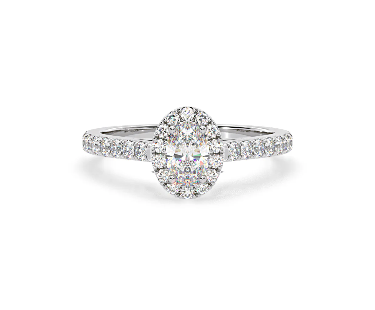 Georgina GIA Oval Diamond Halo Engagement Ring 18KW Gold 1.30ct G/Vs1 - Image 9
