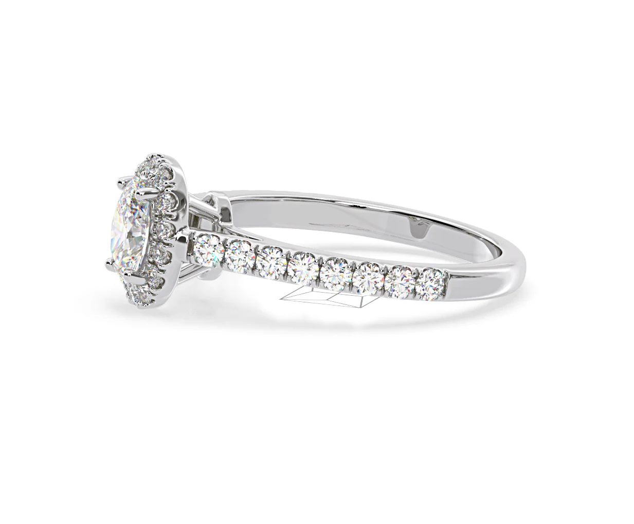 Georgina GIA Oval Diamond Halo Engagement Ring 18KW Gold 1.30ct G/Vs2 - Image 105