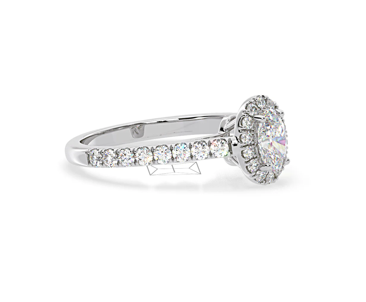 Georgina GIA Oval Diamond Halo Engagement Ring 18KW Gold 1.30ct G/Vs2 - Image 158