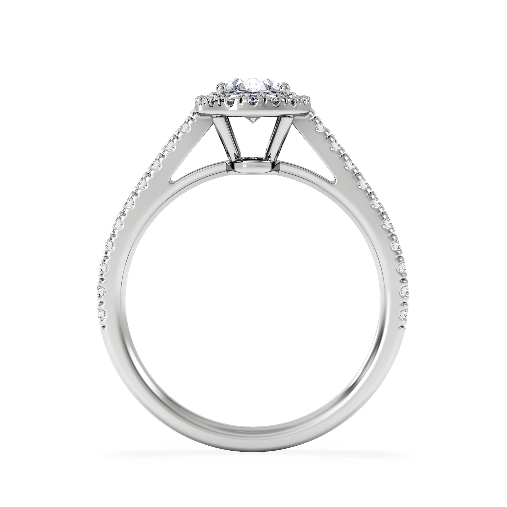 Georgina GIA Oval Diamond Halo Engagement Ring 18KW Gold 1.30ct G/Vs2 - Image 3
