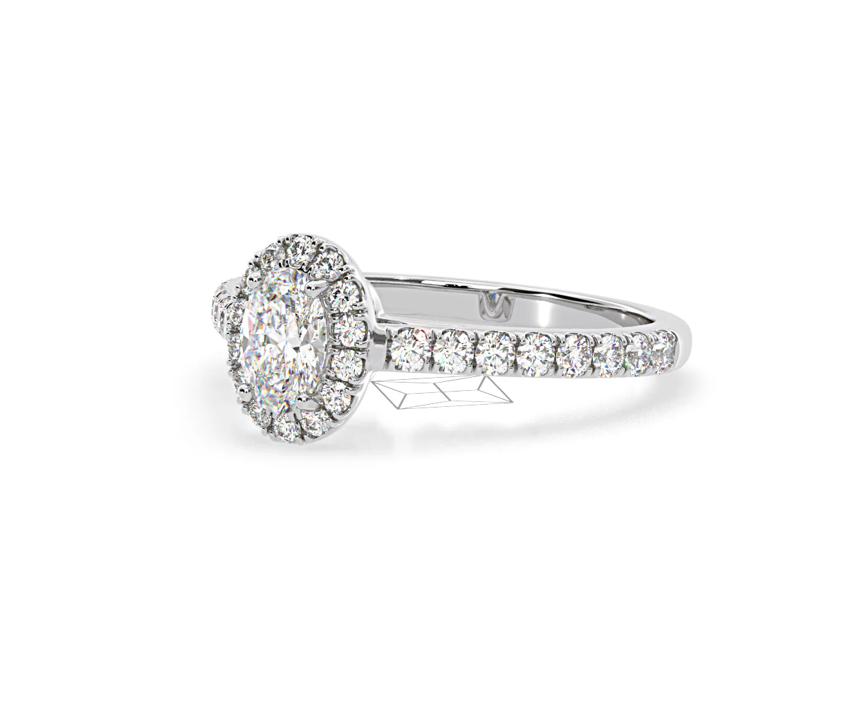 Georgina GIA Oval Diamond Halo Engagement Ring 18KW Gold 1.30ct G/Vs2 - Image 97