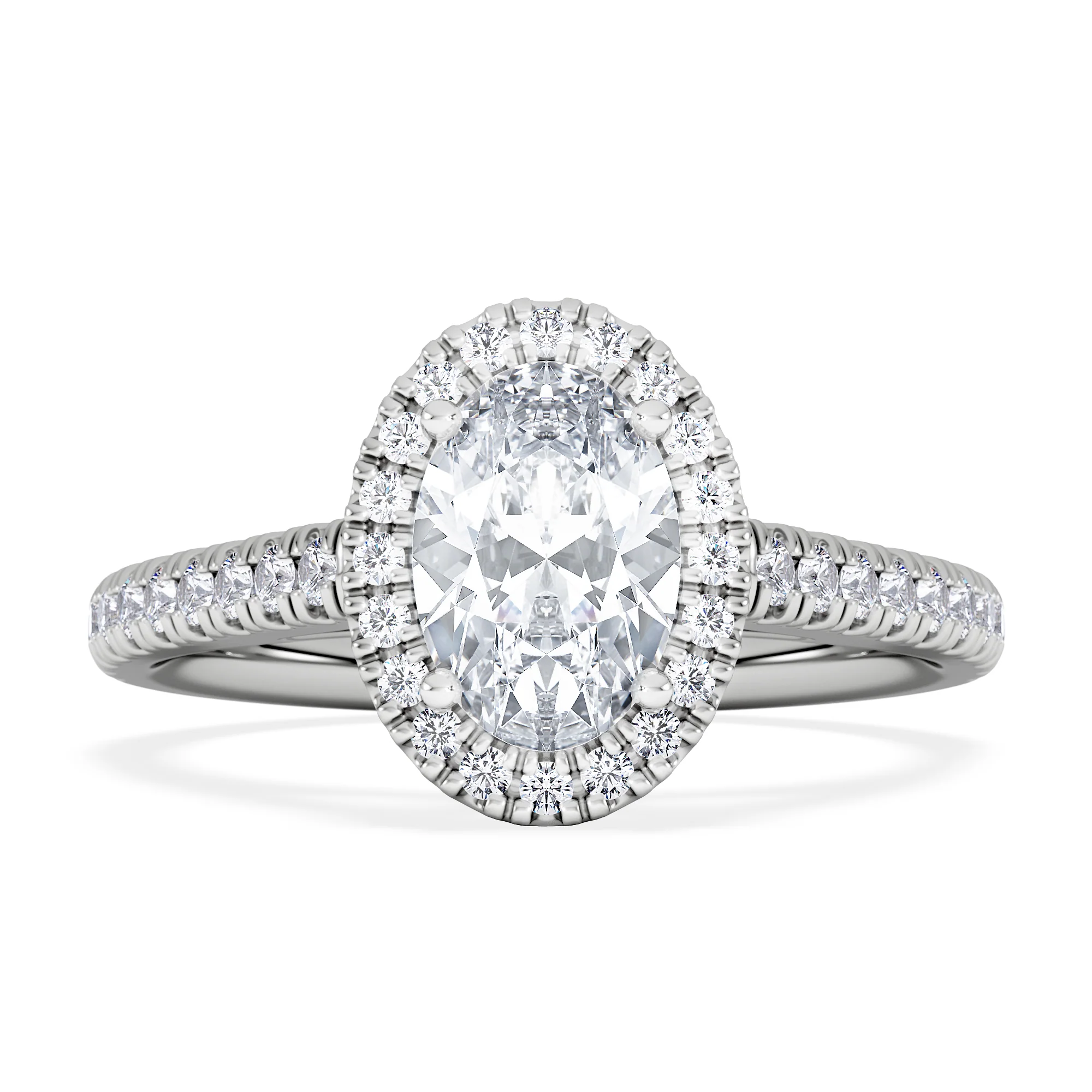 Georgina GIA Oval Diamond Halo Engagement Ring 18KW Gold 1.55ct G/VS1 - Image 6