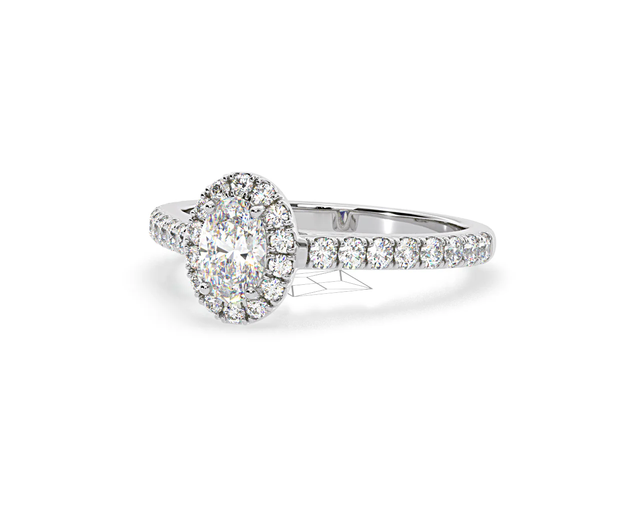 Georgina GIA Oval Diamond Halo Engagement Ring Platinum 1.30ct G/Vs1 - Image 14