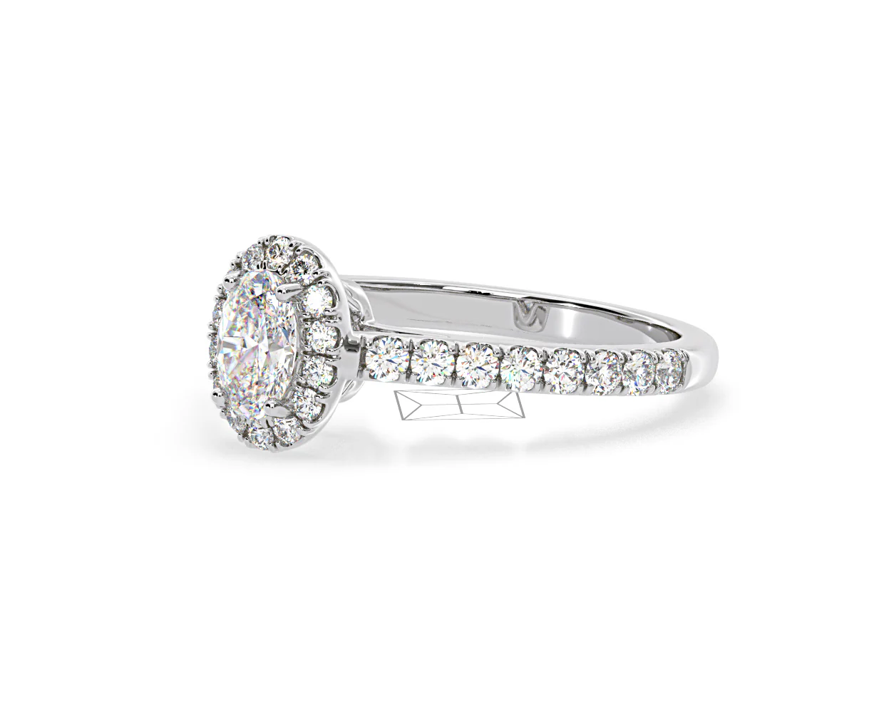 Georgina GIA Oval Diamond Halo Engagement Ring Platinum 1.30ct G/Vs1 - Image 18